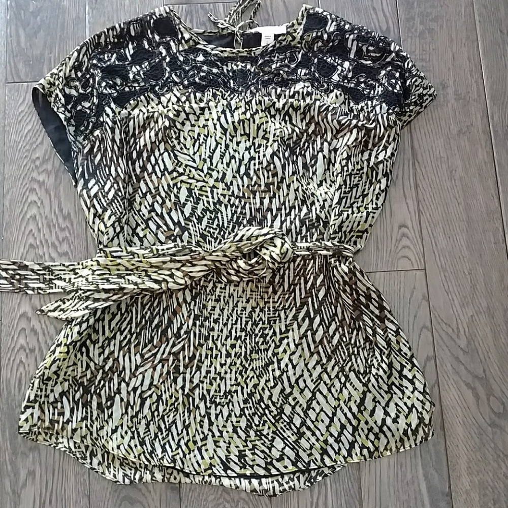 Tie waist blouse by Coldwater Creek